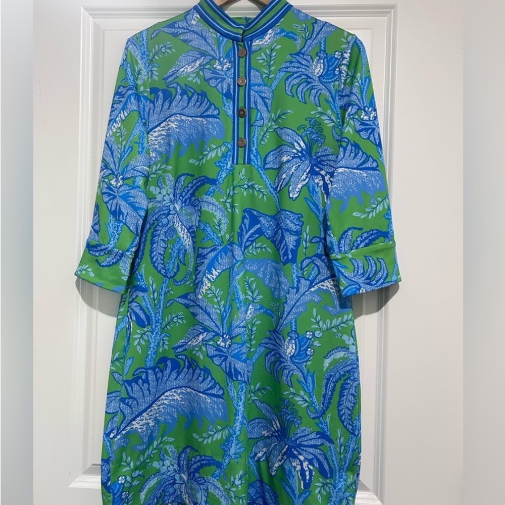 Blue and Green Floral Swim Coverup